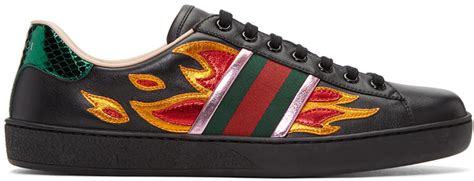 gucci flame sneakers black|all black Gucci sneakers.